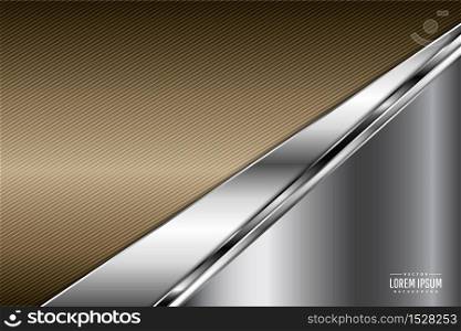 Metallic background with gold and silver vector illustration.