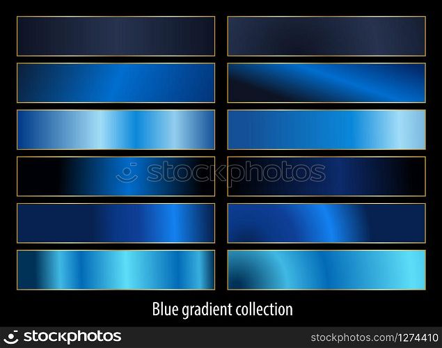 Metallic gold gradients set collection