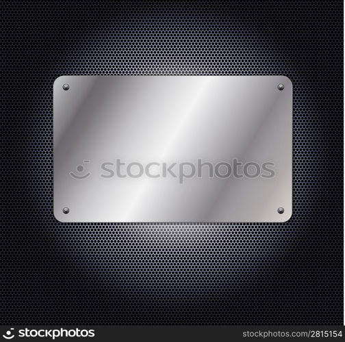 metallic grid background with plate