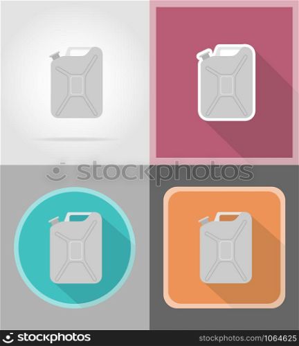 metallic jerrycan flat icons vector illustration isolated on background