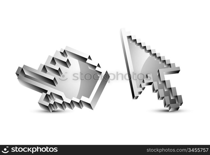 Metallic mouse pointers set