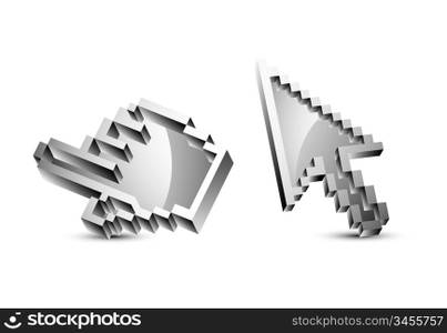Metallic mouse pointers set