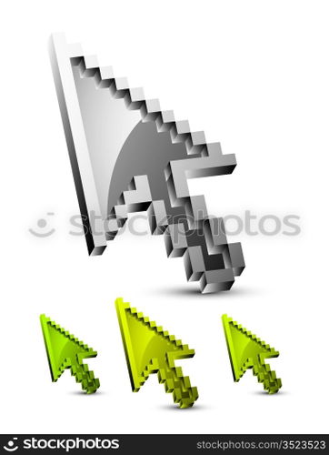 Metallic mouse pointers set