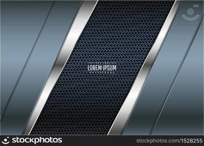 Metallic of blue technology background with dark space vector illustration