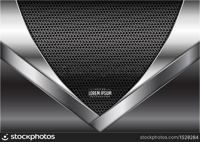 Metallic of gray with carbon fiber dark space technology concept vector illustration