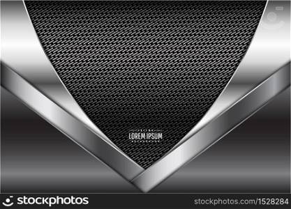 Metallic of gray with carbon fiber dark space technology concept vector illustration