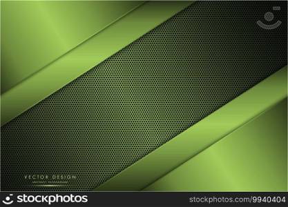 Metallic of green with carbon fiber texture technology background.Vector illustration.Eps10