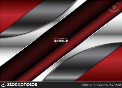 Metallic of red technology background with dark space vector illustration.