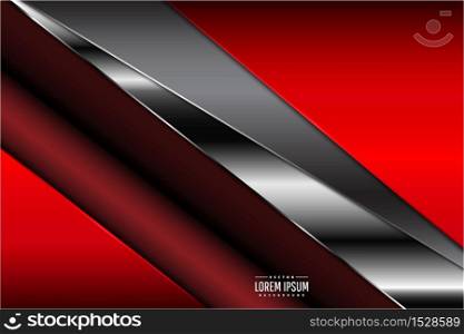 Metallic of red technology background with dark space vector illustration.