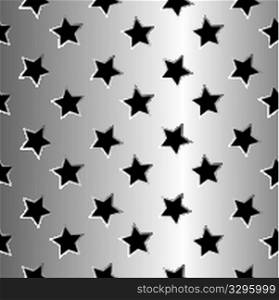 metallic stars texture, abstract seamless pattern; vector art illustration
