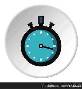 Metallic stopwatch icon in flat circle isolated vector illustration for web. Metallic stopwatch icon circle