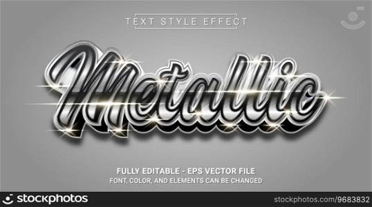 Metallic Text Style Effect. Editable Graphic Text Template.