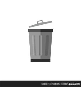 Metallic trash can. Garbage bin for waste. Metalic trash can