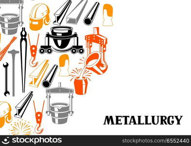 Metallurgical background design.. Metallurgical background design. Industrial items and equipment.