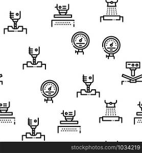 Metallurgical Seamless Pattern Vector Thin Line. Contour Illustrations. Metallurgical Seamless Pattern Vector