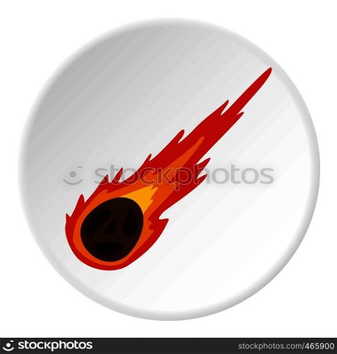 Meteorite icon in flat circle isolated on white vector illustration for web. Meteorite icon circle