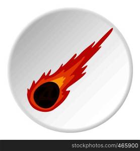 Meteorite icon in flat circle isolated on white vector illustration for web. Meteorite icon circle