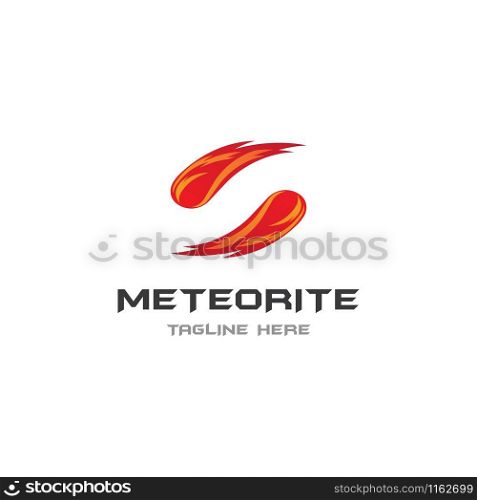 Meteorite ilustration logo vector template