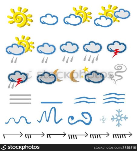 meteorology icons element on white background