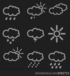 Meteorology weather icons with modern design on blue background