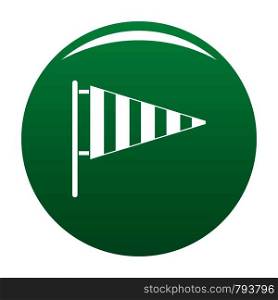 Meteorology windsock icon. Simple illustration of meteorology windsock vector icon for any design green. Meteorology windsock icon vector green