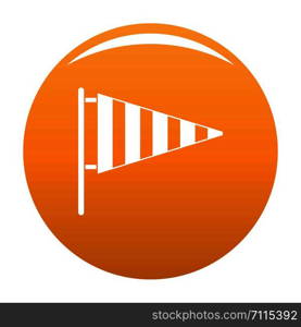 Meteorology windsock icon. Simple illustration of meteorology windsock vector icon for any design orange. Meteorology windsock icon vector orange