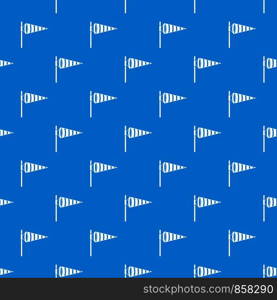 Meteorology windsock inflated by wind pattern repeat seamless in blue color for any design. Vector geometric illustration. Meteorology windsock inflated by wind pattern seamless blue