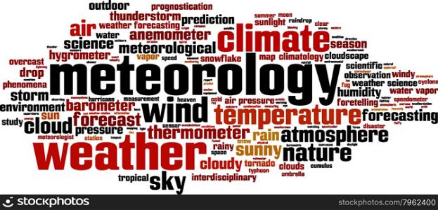 Meteorology word cloud concept. Vector illustration