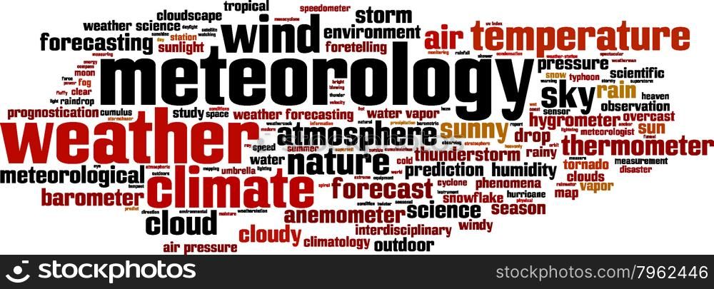 Meteorology word cloud concept. Vector illustration