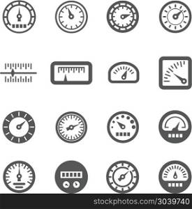 Meter, control panel, speedometer vector icons set. Meter, control panel, speedometer vector icons set. Measurement device for car illustration