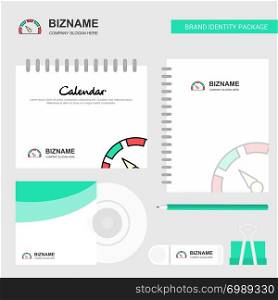 Meter Logo, Calendar Template, CD Cover, Diary and USB Brand Stationary Package Design Vector Template