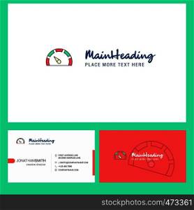 Meter Logo design with Tagline & Front and Back Busienss Card Template. Vector Creative Design