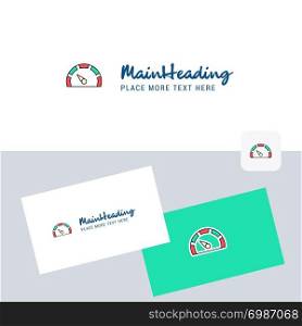 Meter vector logotype with business card template. Elegant corporate identity. - Vector