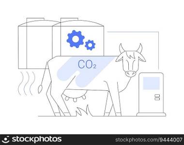 Methane capture abstract concept vector illustration. Anaerobic digester, manure management, smart farming, agroecology industry, sustainable agriculture, methane capture abstract metaphor.. Methane capture abstract concept vector illustration.