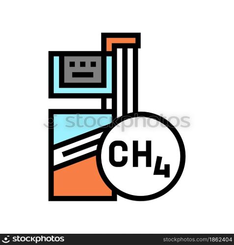 methane gas station color icon vector. methane gas station sign. isolated symbol illustration. methane gas station color icon vector illustration