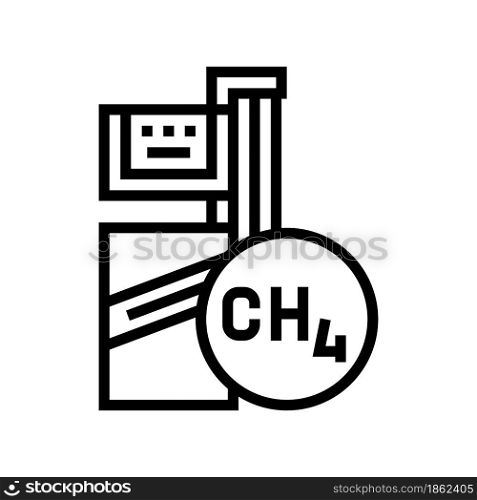 methane gas station line icon vector. methane gas station sign. isolated contour symbol black illustration. methane gas station line icon vector illustration
