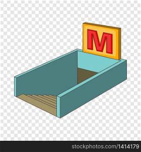Metro icon. Cartoon illustration of metro vector icon for web. Metro icon, cartoon style