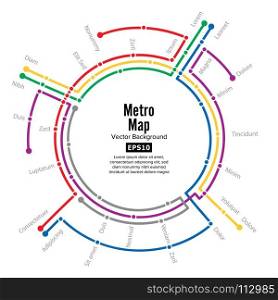 Metro Map Vector. Plan Map Station Metro And Underground Railway Metro Scheme Illustration. Colorful Background With Stations. Metro Map Vector. Plan Map Station Metro And Underground Railway Metro Scheme Illustration. Colorful Background With Stations.