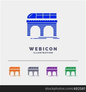metro, railroad, railway, train, transport 5 Color Glyph Web Icon Template isolated on white. Vector illustration. Vector EPS10 Abstract Template background