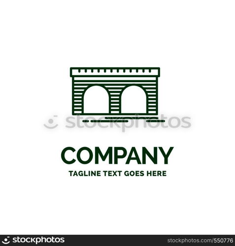 metro, railroad, railway, train, transport Flat Business Logo template. Creative Green Brand Name Design.