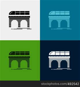 metro, railroad, railway, train, transport Icon Over Various Background. glyph style design, designed for web and app. Eps 10 vector illustration. Vector EPS10 Abstract Template background