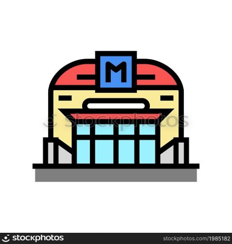 metro station color icon vector. metro station sign. isolated symbol illustration. metro station color icon vector illustration