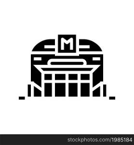 metro station glyph icon vector. metro station sign. isolated contour symbol black illustration. metro station glyph icon vector illustration