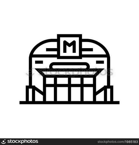 metro station line icon vector. metro station sign. isolated contour symbol black illustration. metro station line icon vector illustration