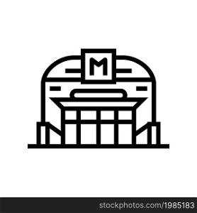 metro station line icon vector. metro station sign. isolated contour symbol black illustration. metro station line icon vector illustration