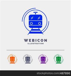 metro, train, smart, public, transport 5 Color Glyph Web Icon Template isolated on white. Vector illustration. Vector EPS10 Abstract Template background