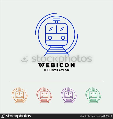 metro, train, smart, public, transport 5 Color Line Web Icon Template isolated on white. Vector illustration. Vector EPS10 Abstract Template background
