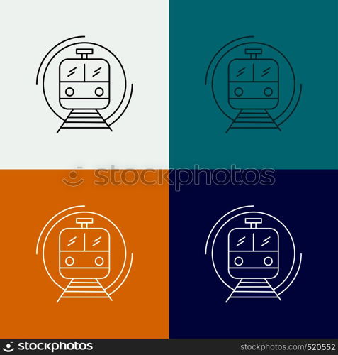 metro, train, smart, public, transport Icon Over Various Background. Line style design, designed for web and app. Eps 10 vector illustration. Vector EPS10 Abstract Template background