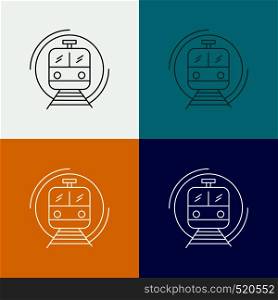 metro, train, smart, public, transport Icon Over Various Background. Line style design, designed for web and app. Eps 10 vector illustration. Vector EPS10 Abstract Template background