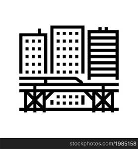 metro tram electric train transport station line icon vector. metro tram electric train transport station sign. isolated contour symbol black illustration. metro tram electric train transport station line icon vector illustration